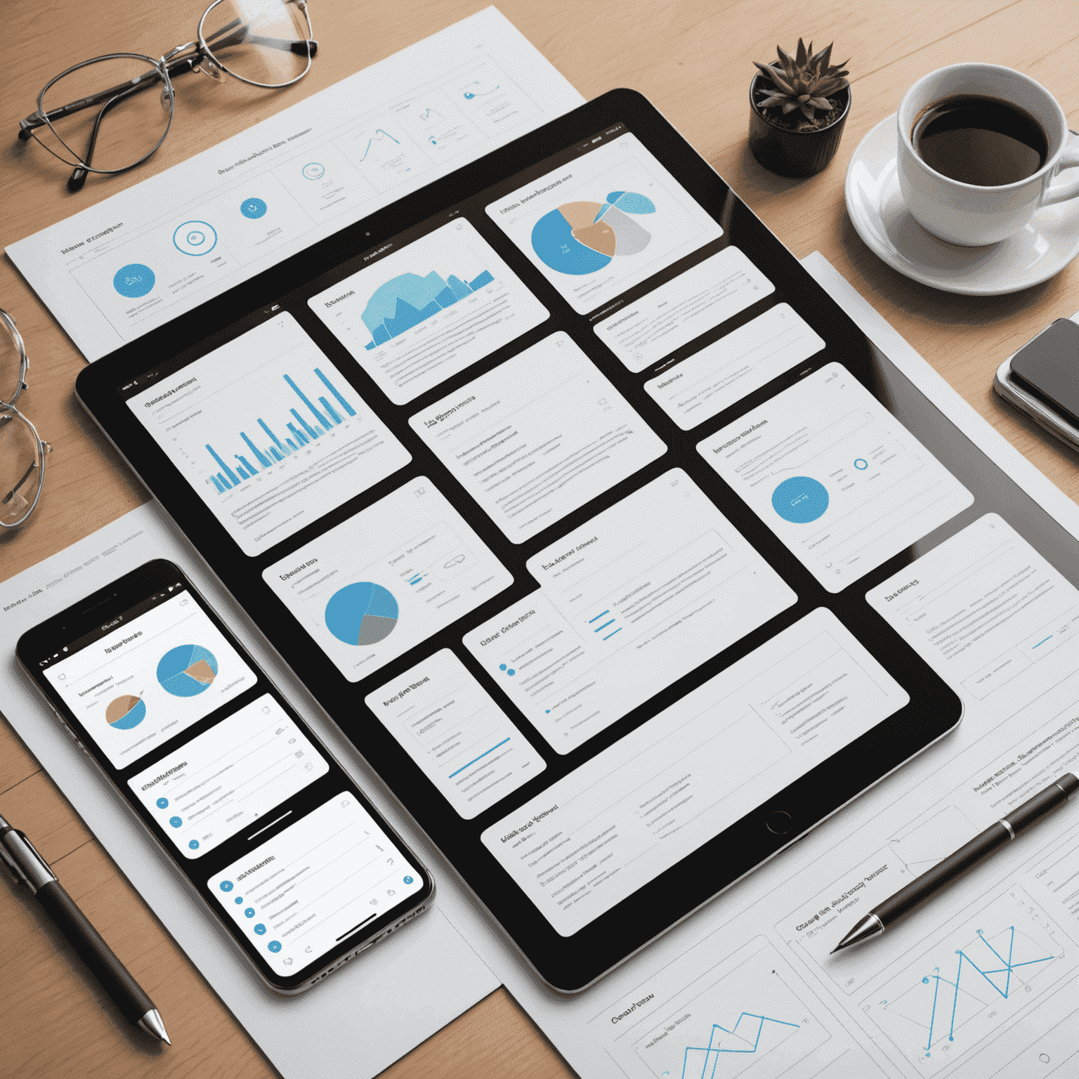 Representação visual de design de interface do usuário com wireframes, fluxos de usuário e elementos interativos